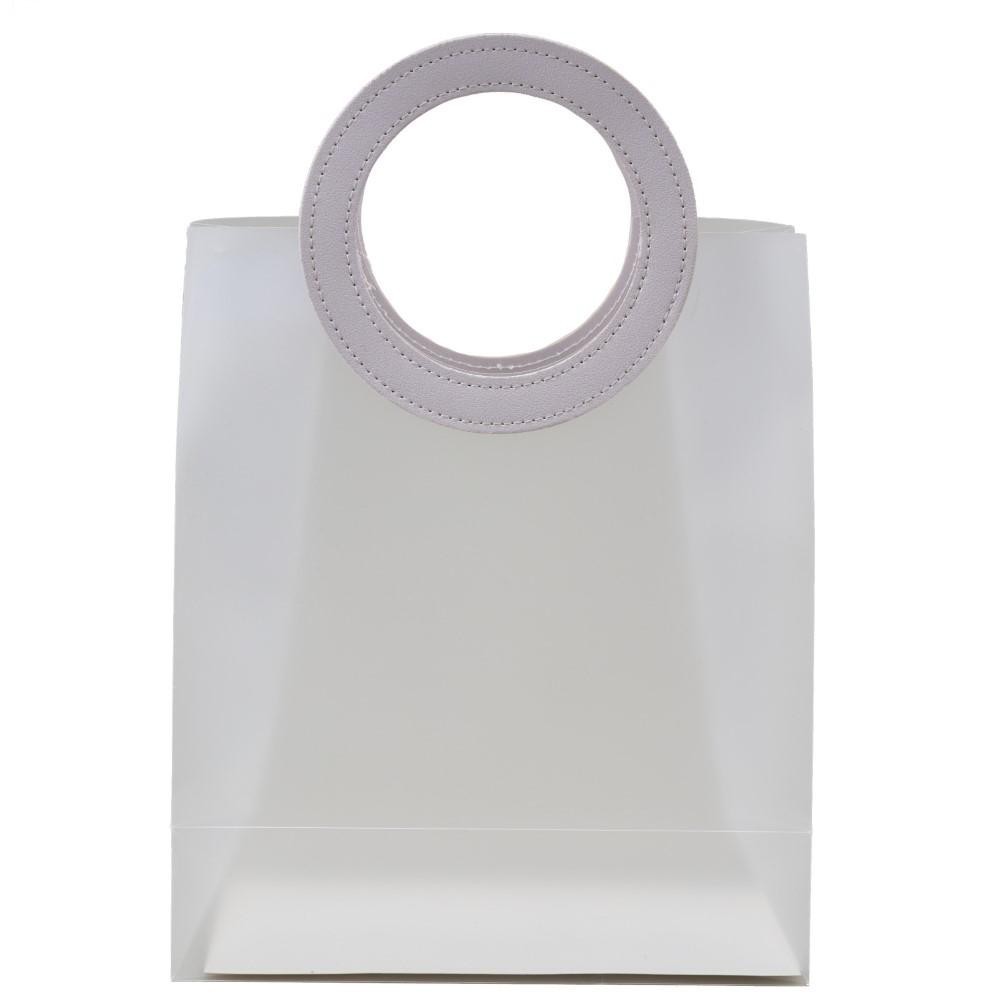 BORSETTA GR C MANICO TONDO BIANCO H27X23X11